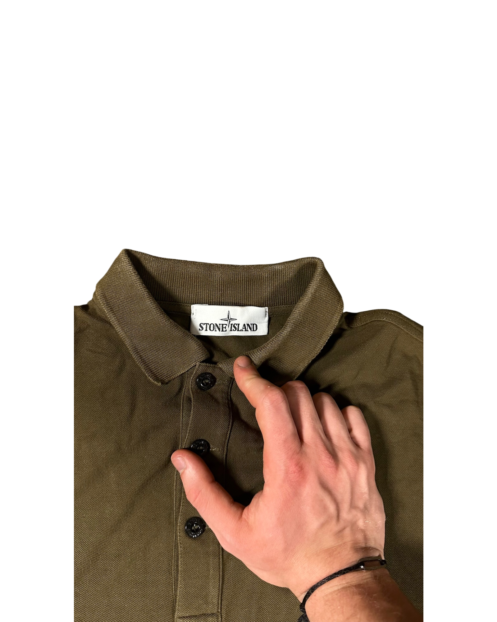 Stone Island Langarm Polo (S)